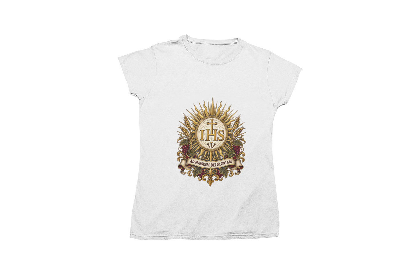 Ad Maiorem Dei Gloriam IHS Unisex-T-Shirt | Katholisches Jesuiten-T-Shirt