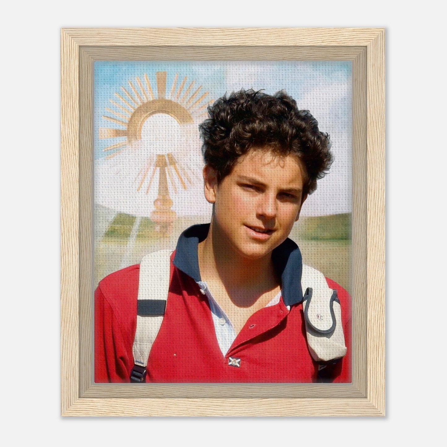 Framed Canvas Print of Saint Carlo Acutis – A Modern Saint for Every Home | Catholically
