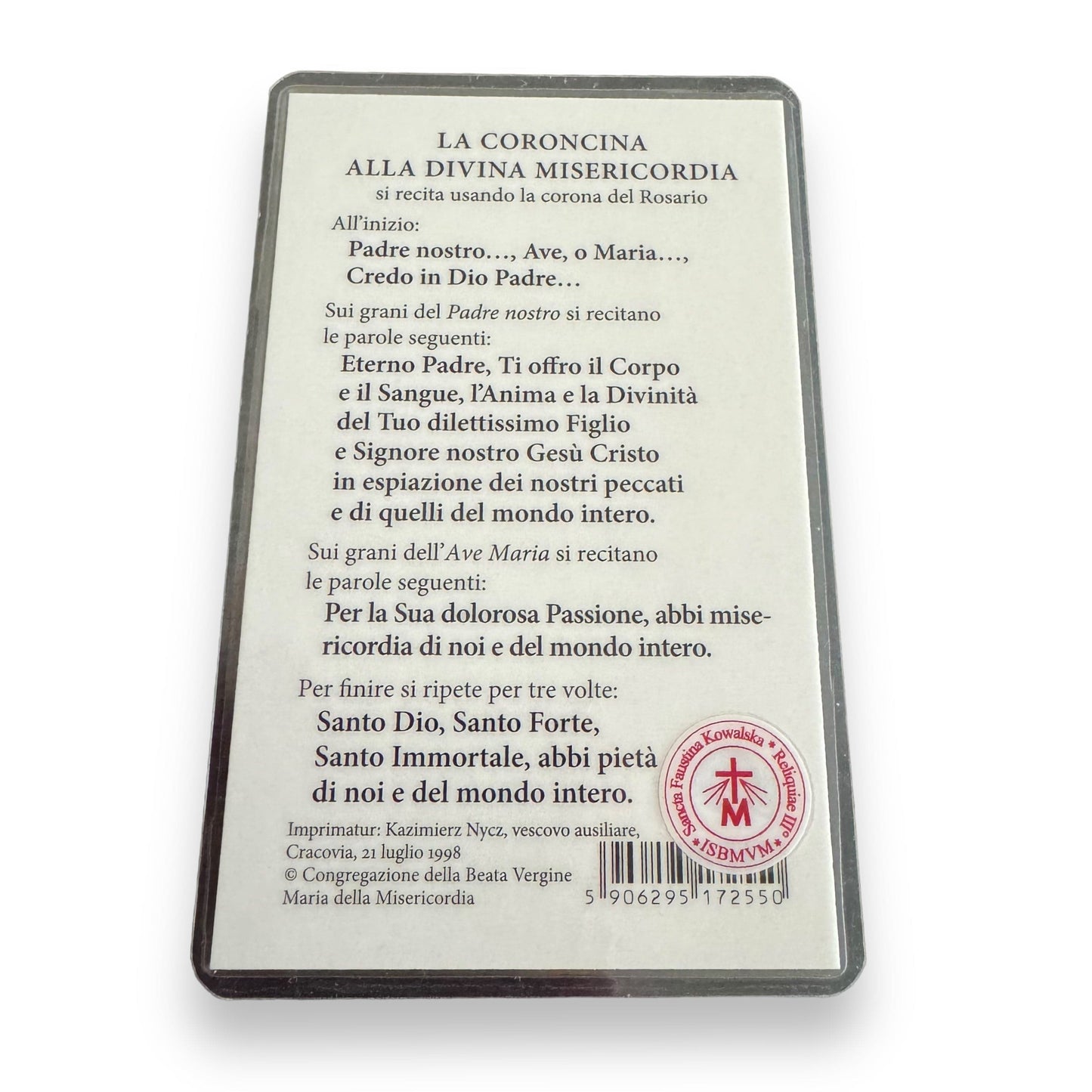 Holy Card with Relic : St. Faustina Kowalska | Catholically
