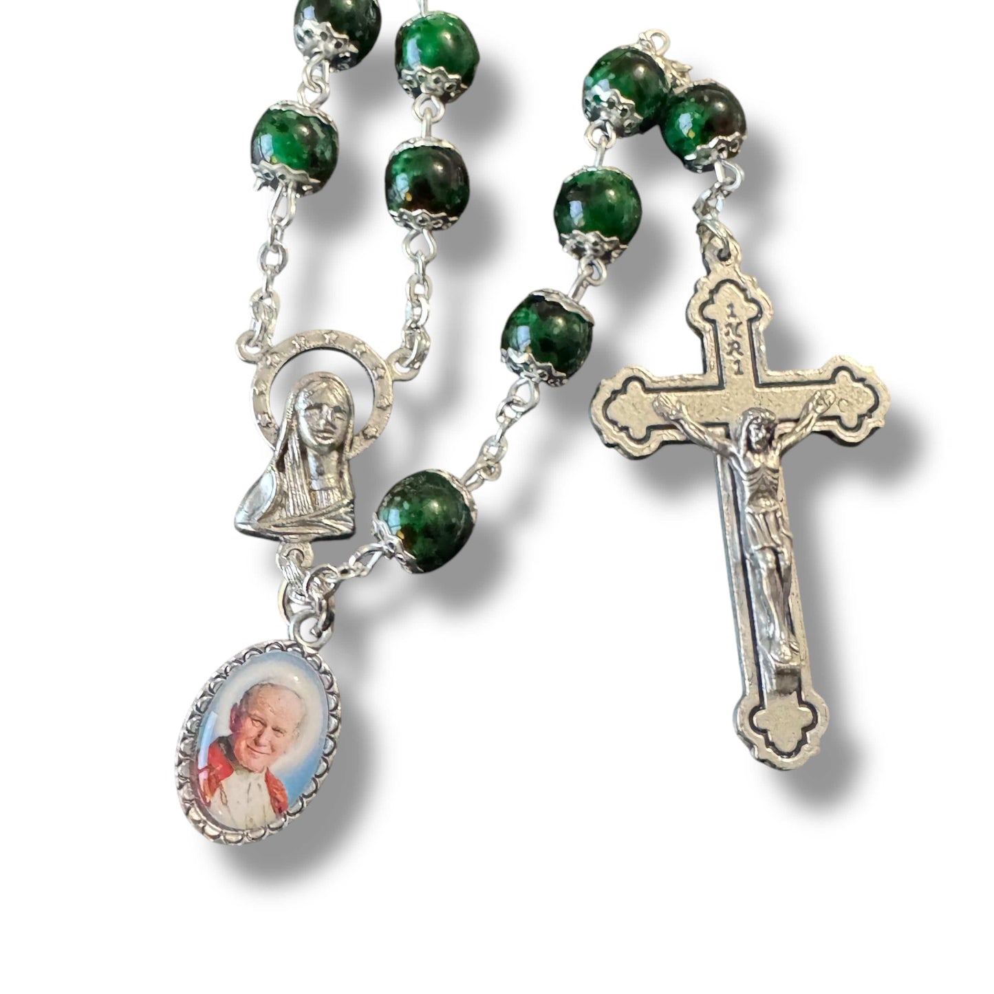 Saint JPII -St.John Paul II Pope- Canonization Rosary + Medal w/ Free Relic | Catholically