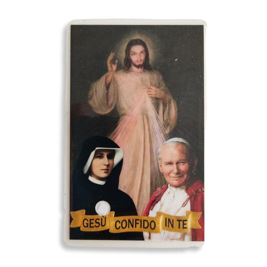 Holy Card with Relic : St. Faustina Kowalska | Catholically