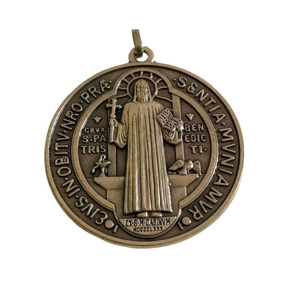 Saint Benedict 2" Medal -Exorcism - Medalla De San Benito Blessed By Pope | Catholically