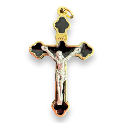 1 1/2" Black Budded Pectoral Cross - Blessed by Pope | Catholically