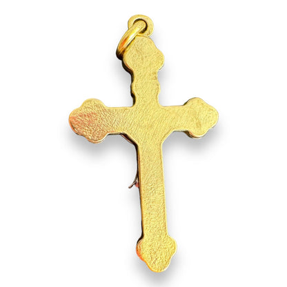 1 1/2" Blue Budded Pectoral Cross - Blessed by Pope | Catholically