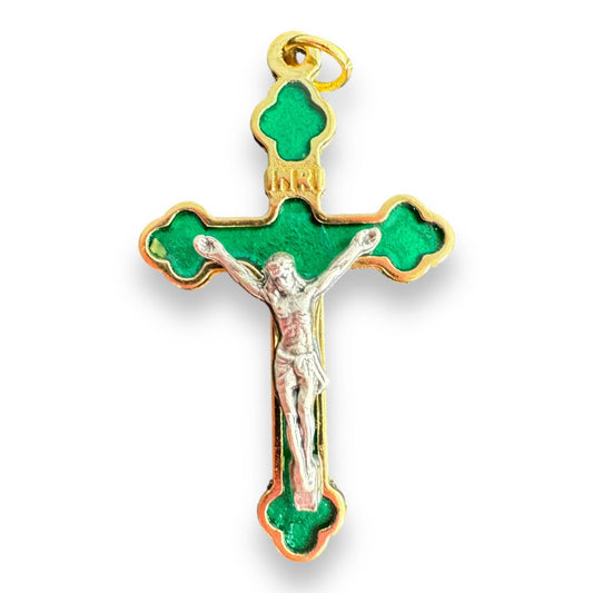 1 1/2" Green Budded  Pectoral Cross - Blessed by Pope | Catholically