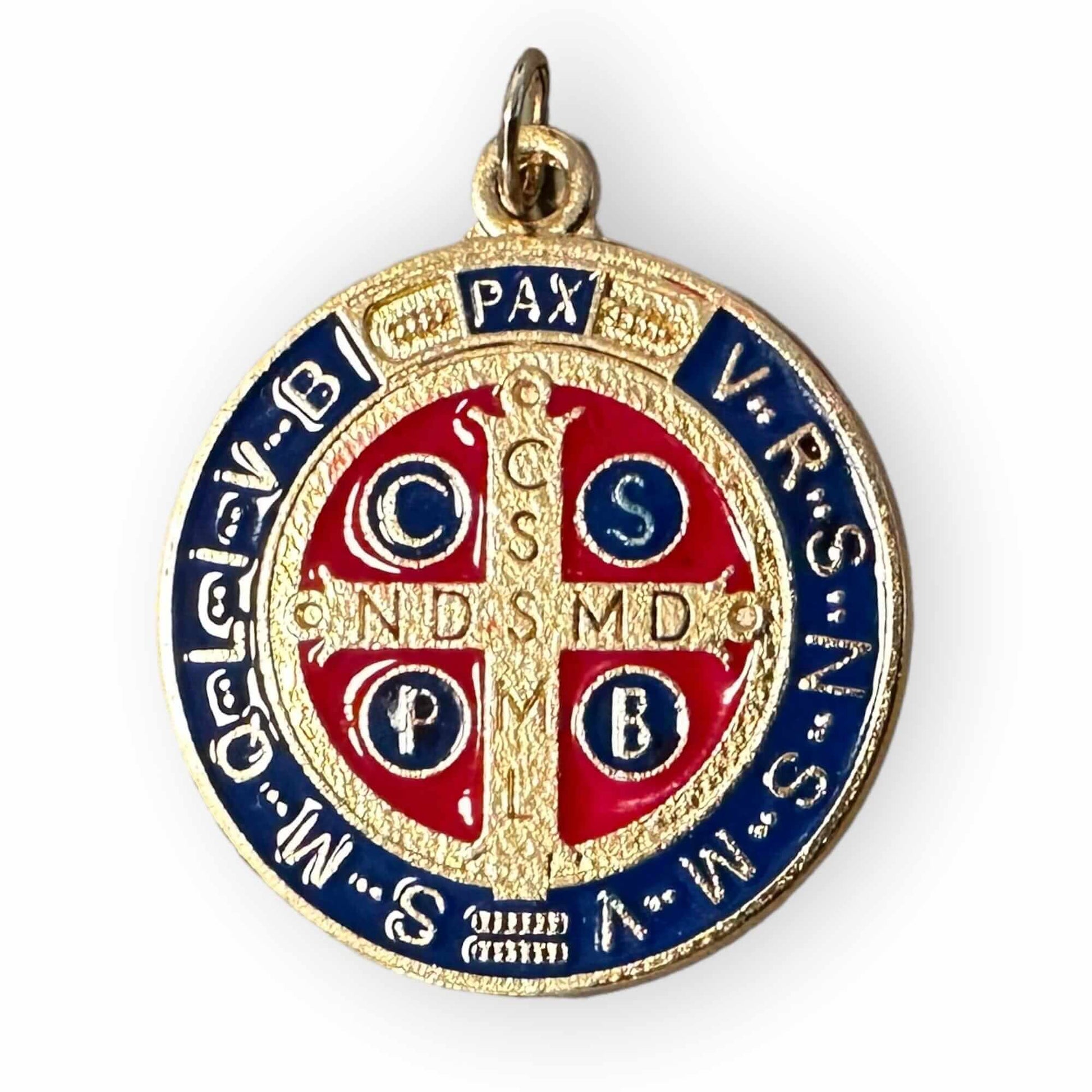 1 1/4" Saint Benedict Enamelled Brass Medal Catholic Exorcism Blessed By Pope | Catholically