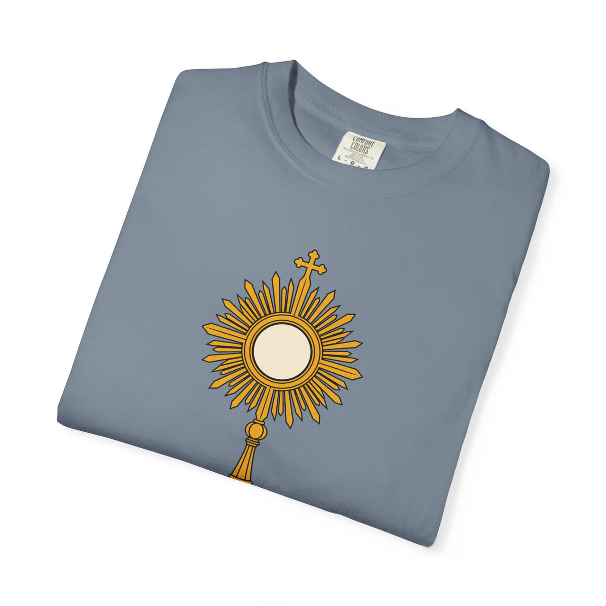Camiseta «La Eucaristía, fuente y cumbre», camiseta católica con custodia, camiseta de adoración, regalo para la Primera Comunión