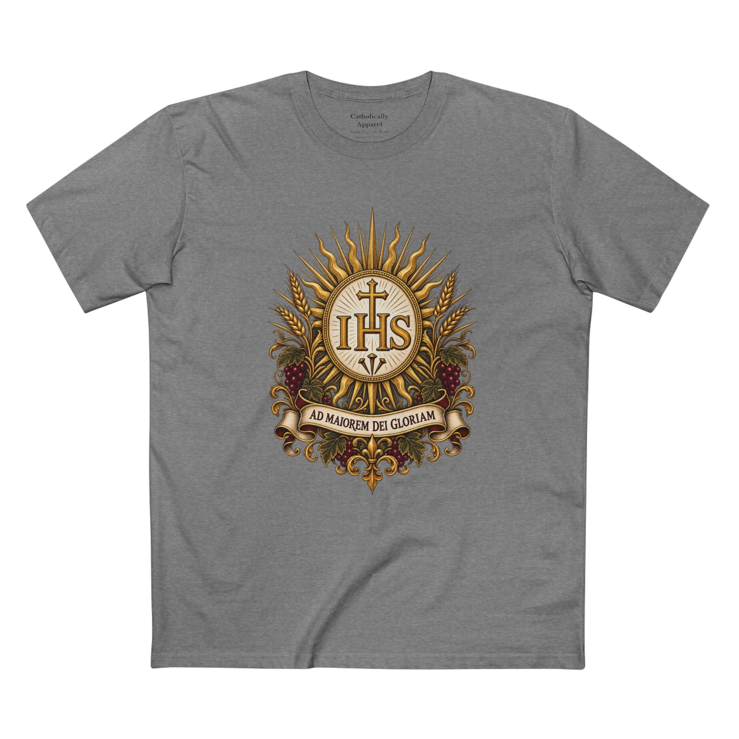 Ad Maiorem Dei Gloriam IHS Unisex-T-Shirt | Katholisches Jesuiten-T-Shirt