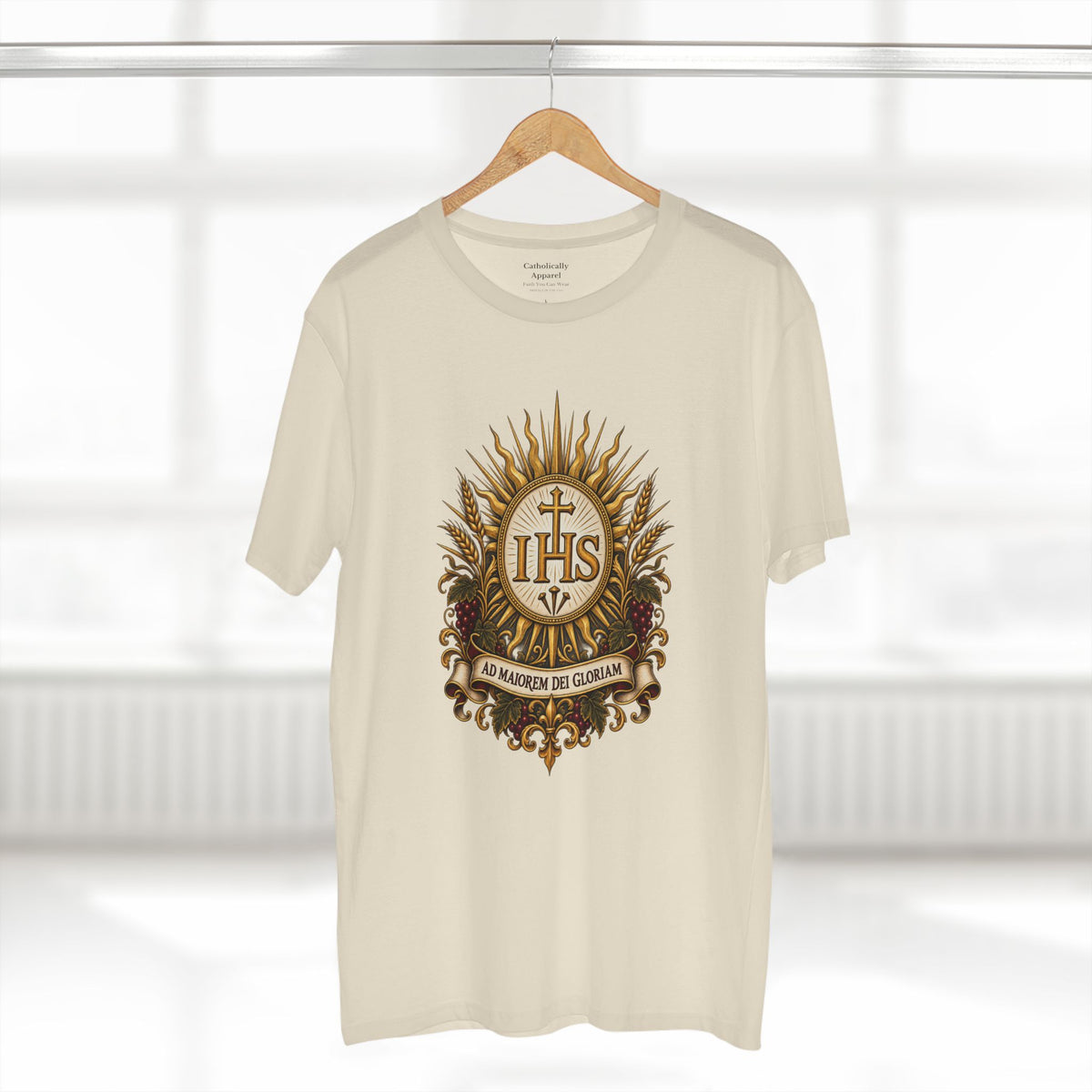 Ad Maiorem Dei Gloriam IHS Unisex-T-Shirt | Katholisches Jesuiten-T-Shirt