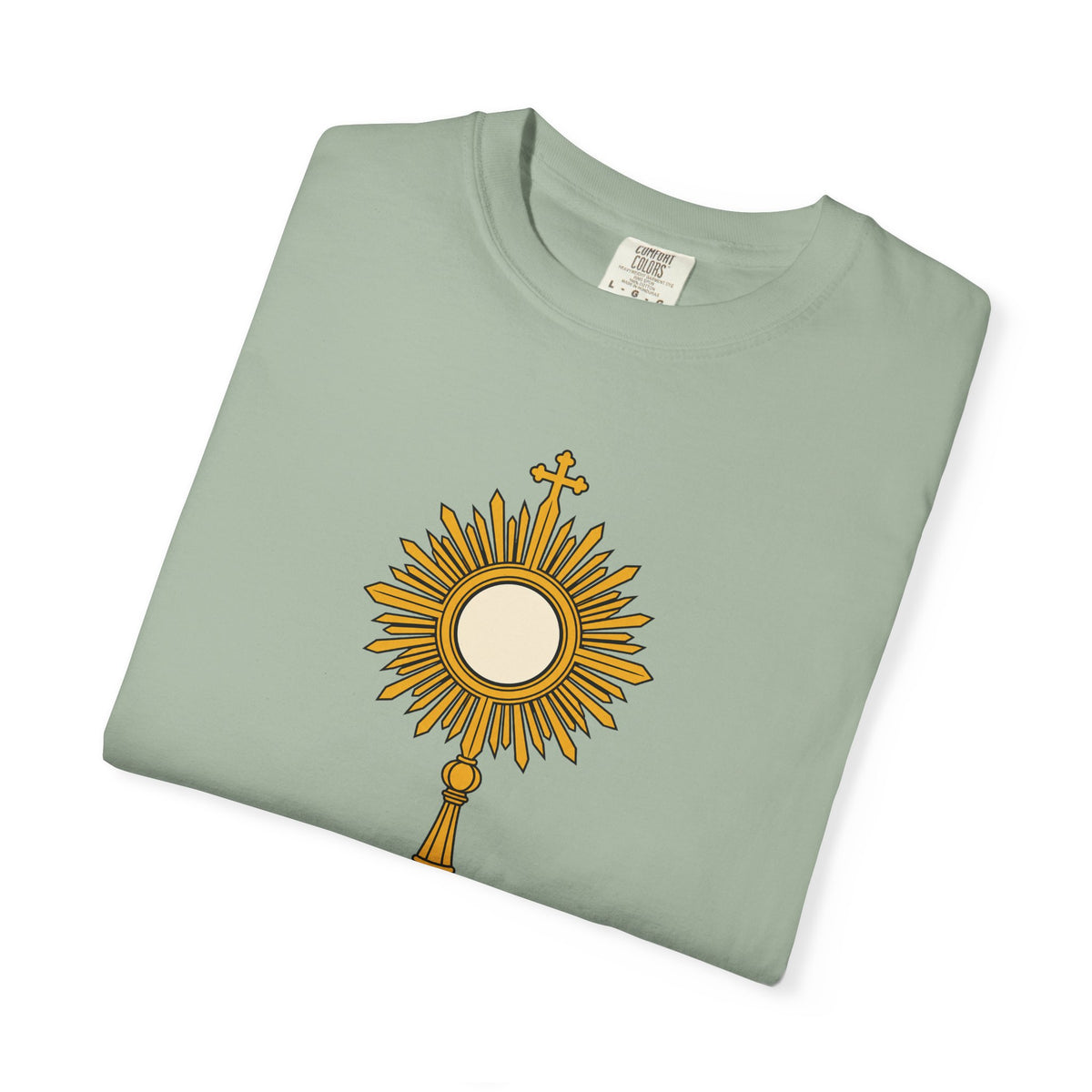 Camiseta «La Eucaristía, fuente y cumbre», camiseta católica con custodia, camiseta de adoración, regalo para la Primera Comunión