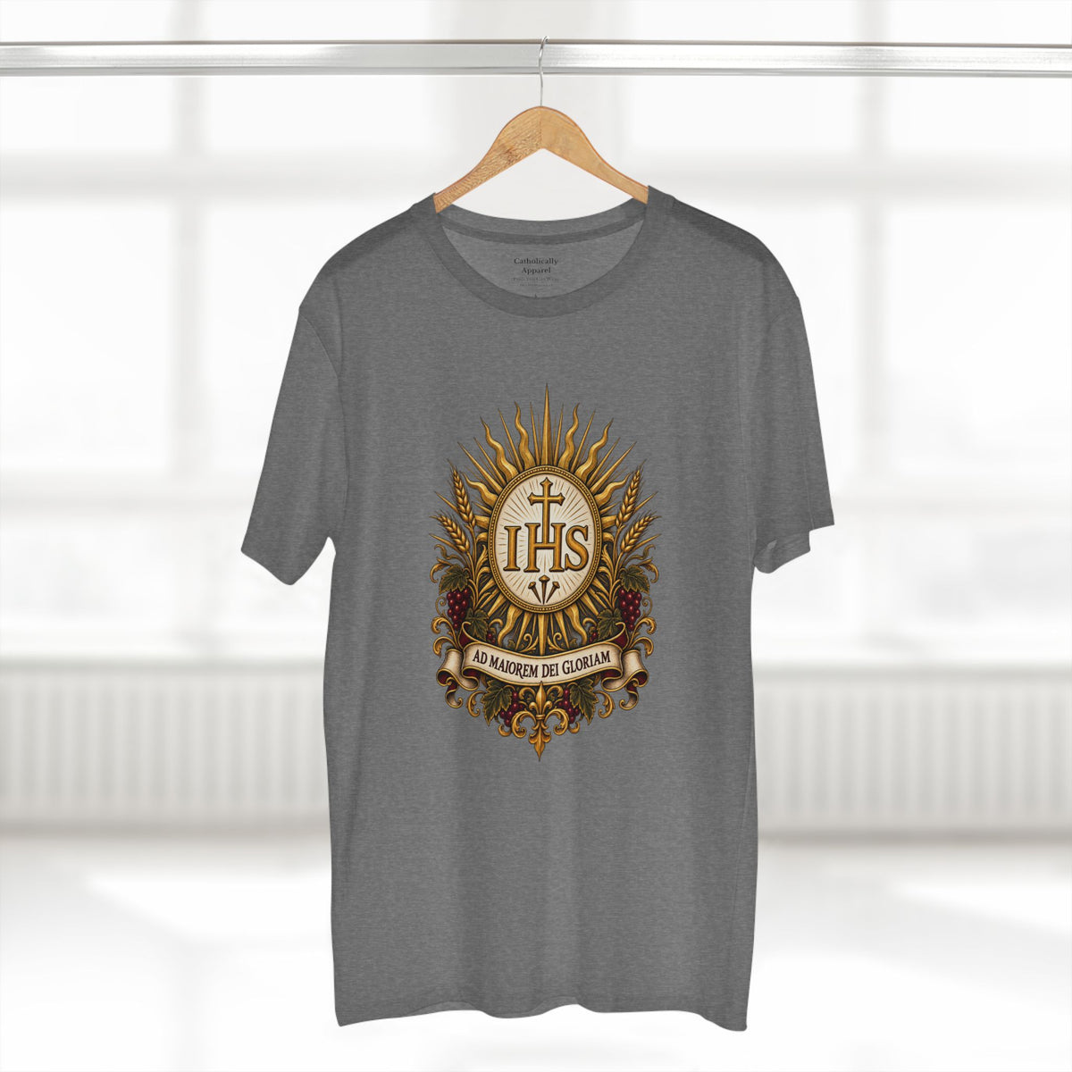 Ad Maiorem Dei Gloriam IHS Unisex-T-Shirt | Katholisches Jesuiten-T-Shirt