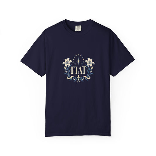 Fiat Marian Lily Unisex T-Shirt | Catholic Our Lady Tee