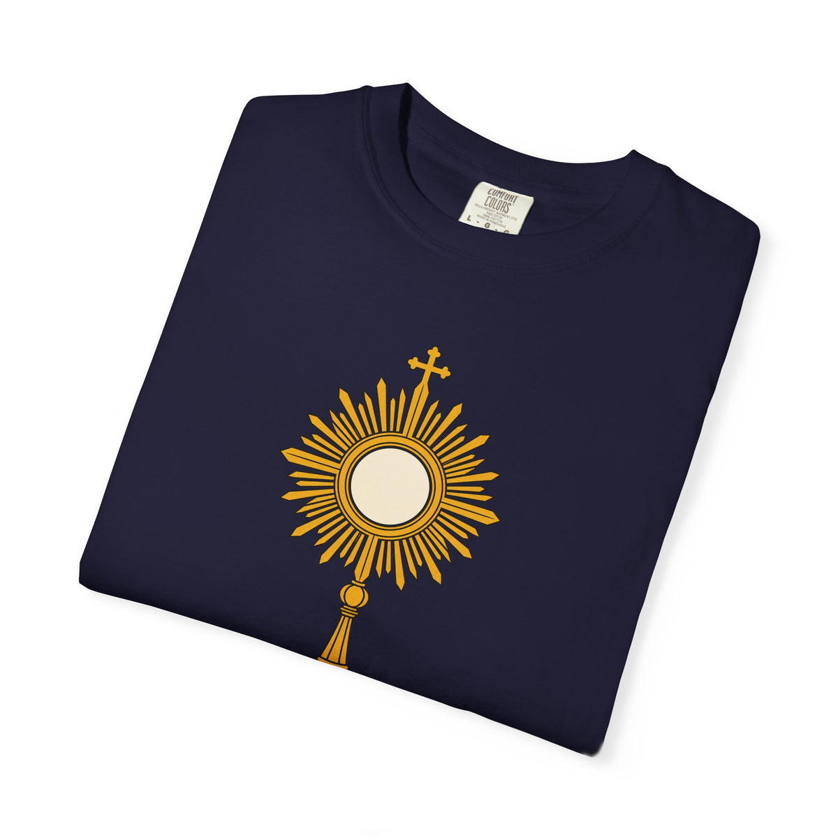 Camiseta «La Eucaristía, fuente y cumbre», camiseta católica con custodia, camiseta de adoración, regalo para la Primera Comunión