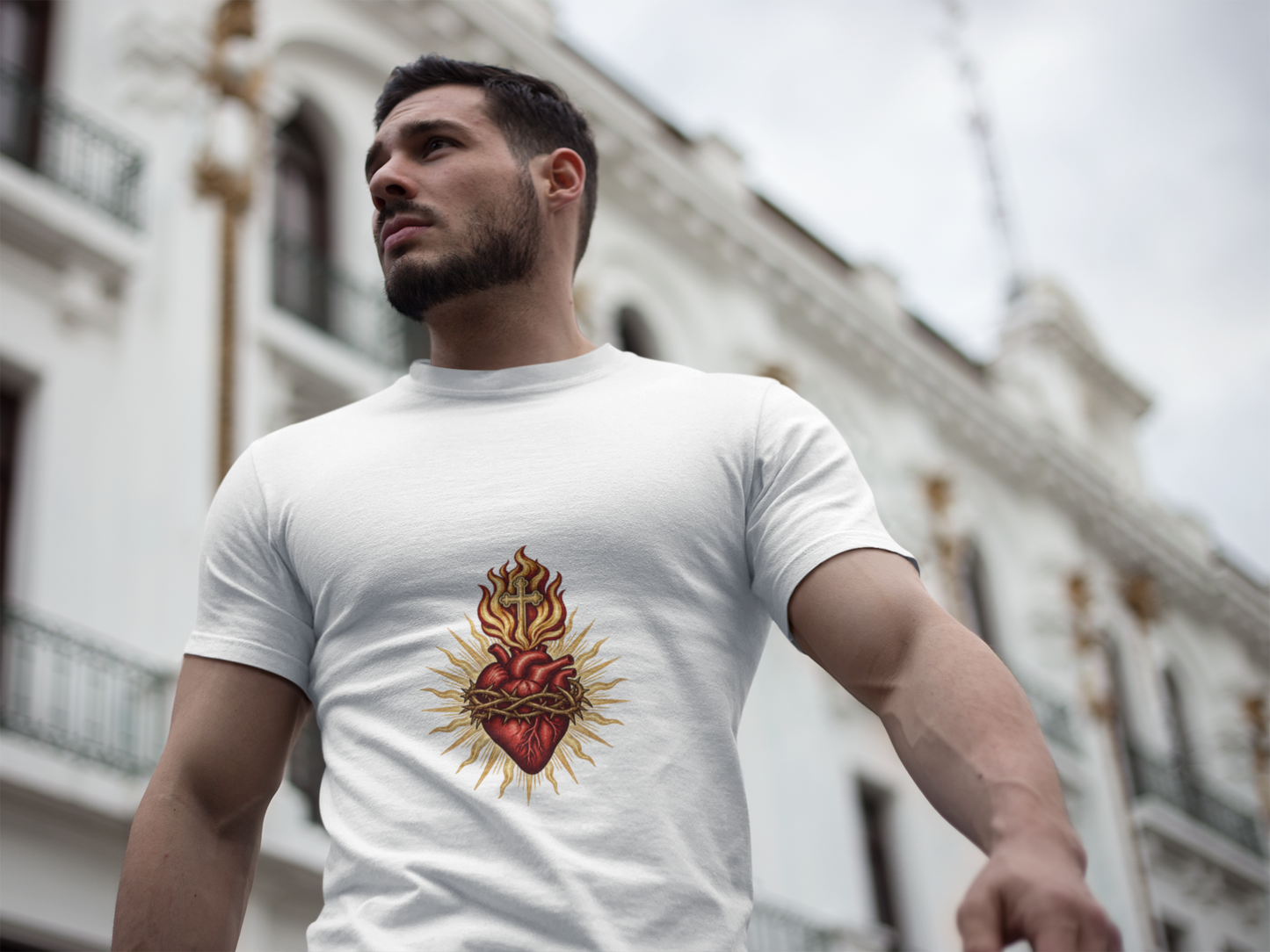 Sacred Heart of Jesus Vintage Unisex T-Shirt | Catholic Heritage Tee