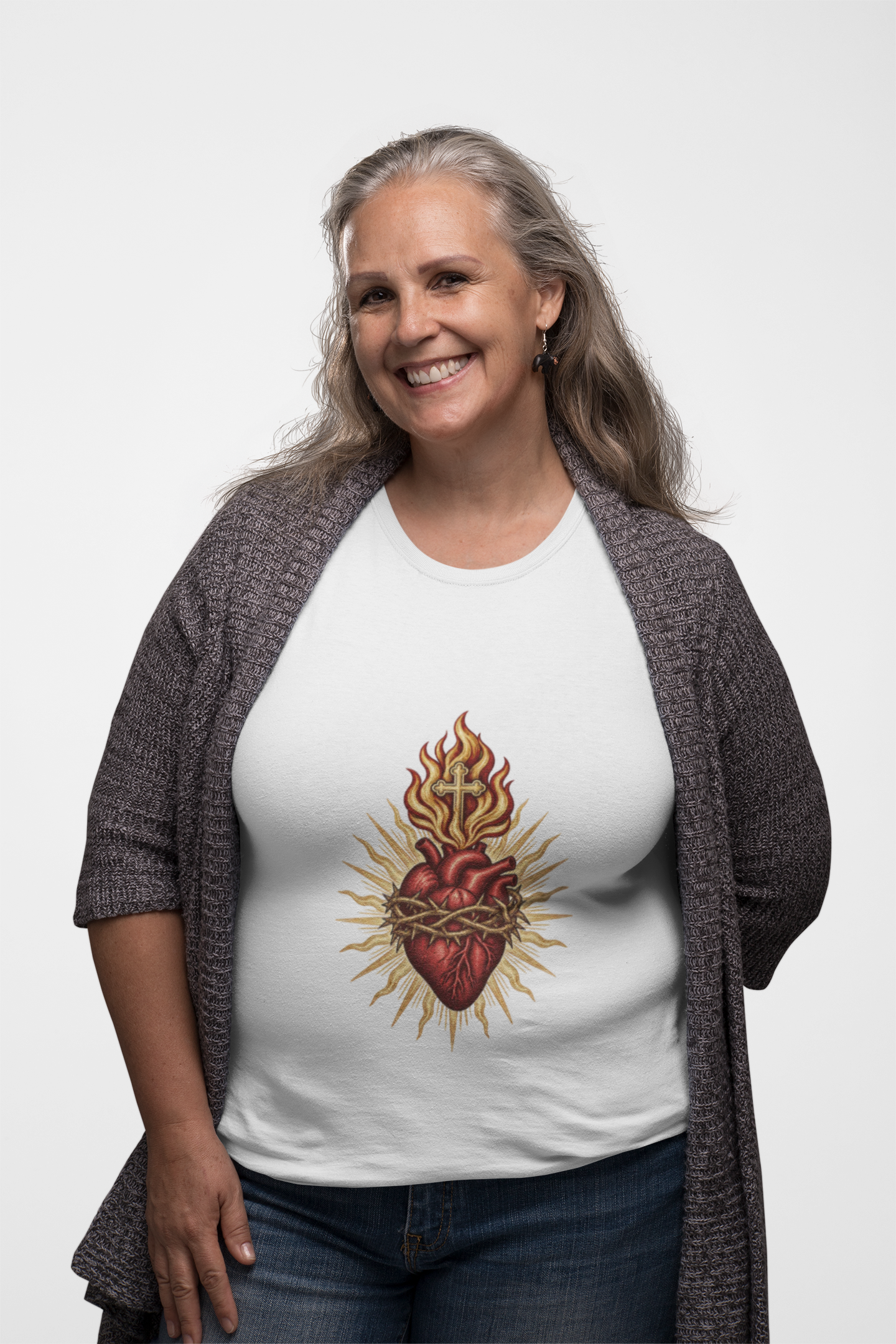 Sacred Heart of Jesus Vintage Unisex T-Shirt | Catholic Heritage Tee