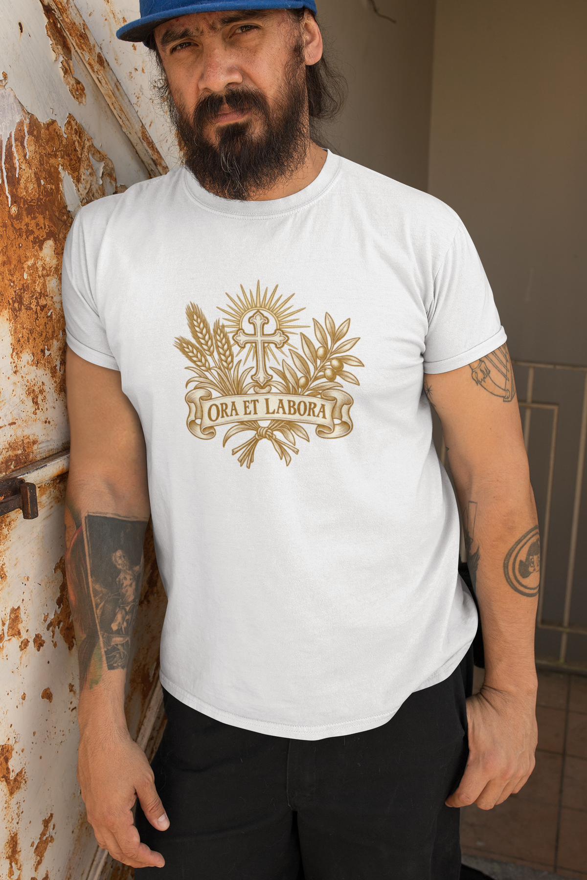 Ora et Labora Vintage Unisex T-Shirt | Benedictine Catholic Tee