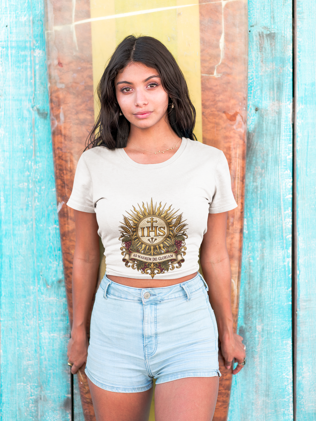 T-shirt unisexe « Ad Maiorem Dei Gloriam IHS » | T-shirt catholique jésuite