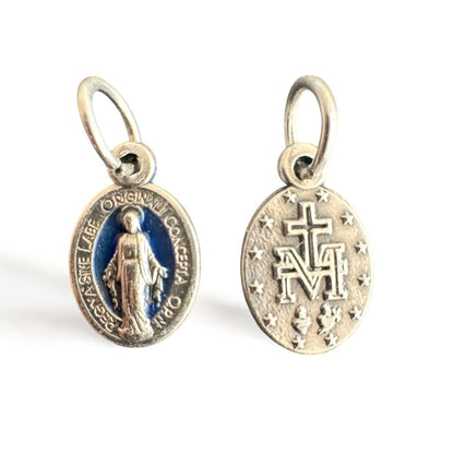 2X Tiny Pendants - Blessed Mother Mary Miraculous Medal - Blessed By Pope | Catholically