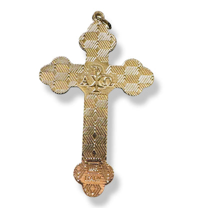 3" Red Budded Pectoral Cross - Crucifix - Blessed By Pope - First Communion | Catholically