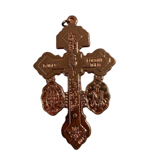 3-Way Pardon Cross Blessed by Pope Leo XIV - Rose Gold | Catholically