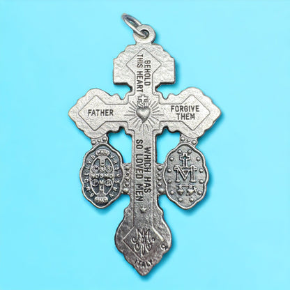 3-Way Pardon Indulgence Crucifix w/ St. Benedict & Miraculous Medals | Catholically