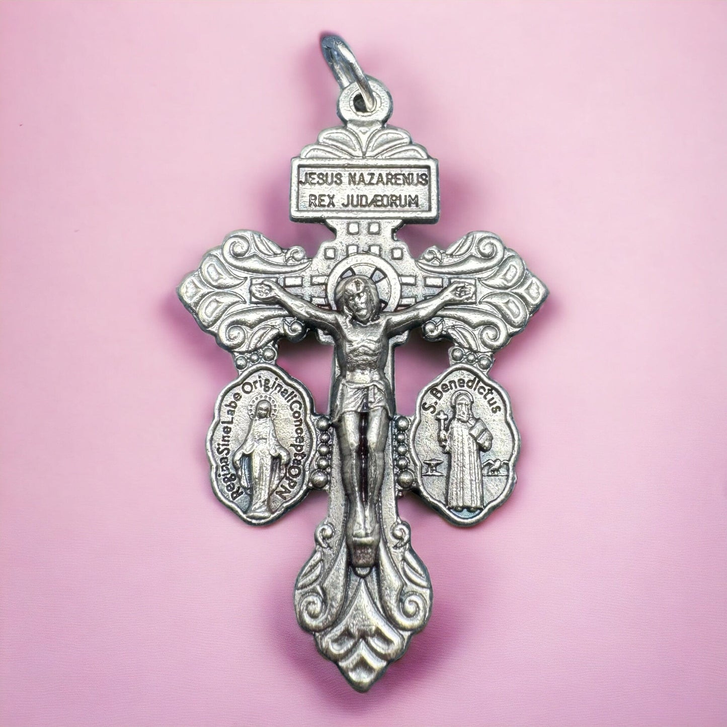 3-Way Pardon Indulgence Crucifix w/ St. Benedict & Miraculous Medals | Catholically