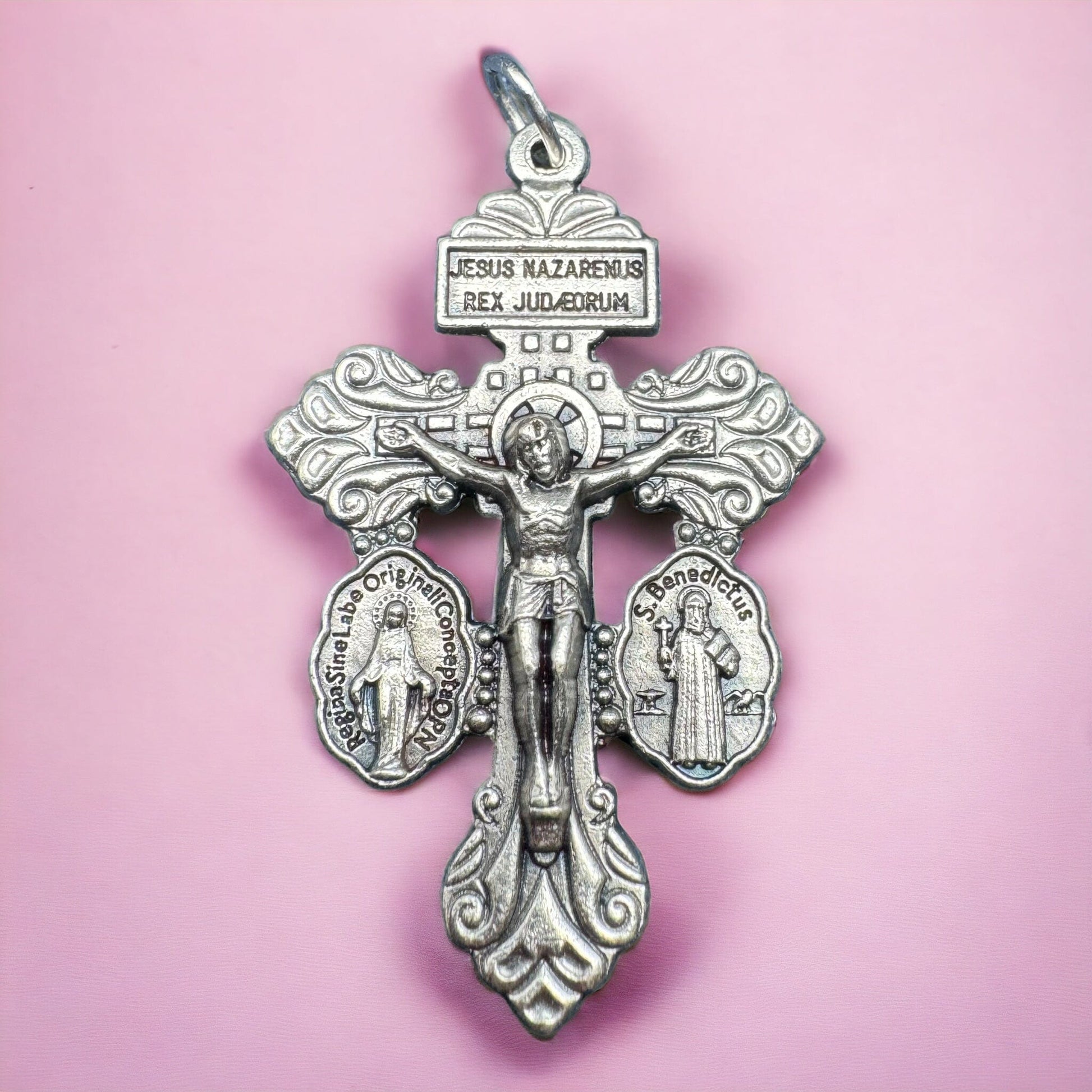3-Way Pardon Indulgence Crucifix w/ St. Benedict & Miraculous Medals | Catholically
