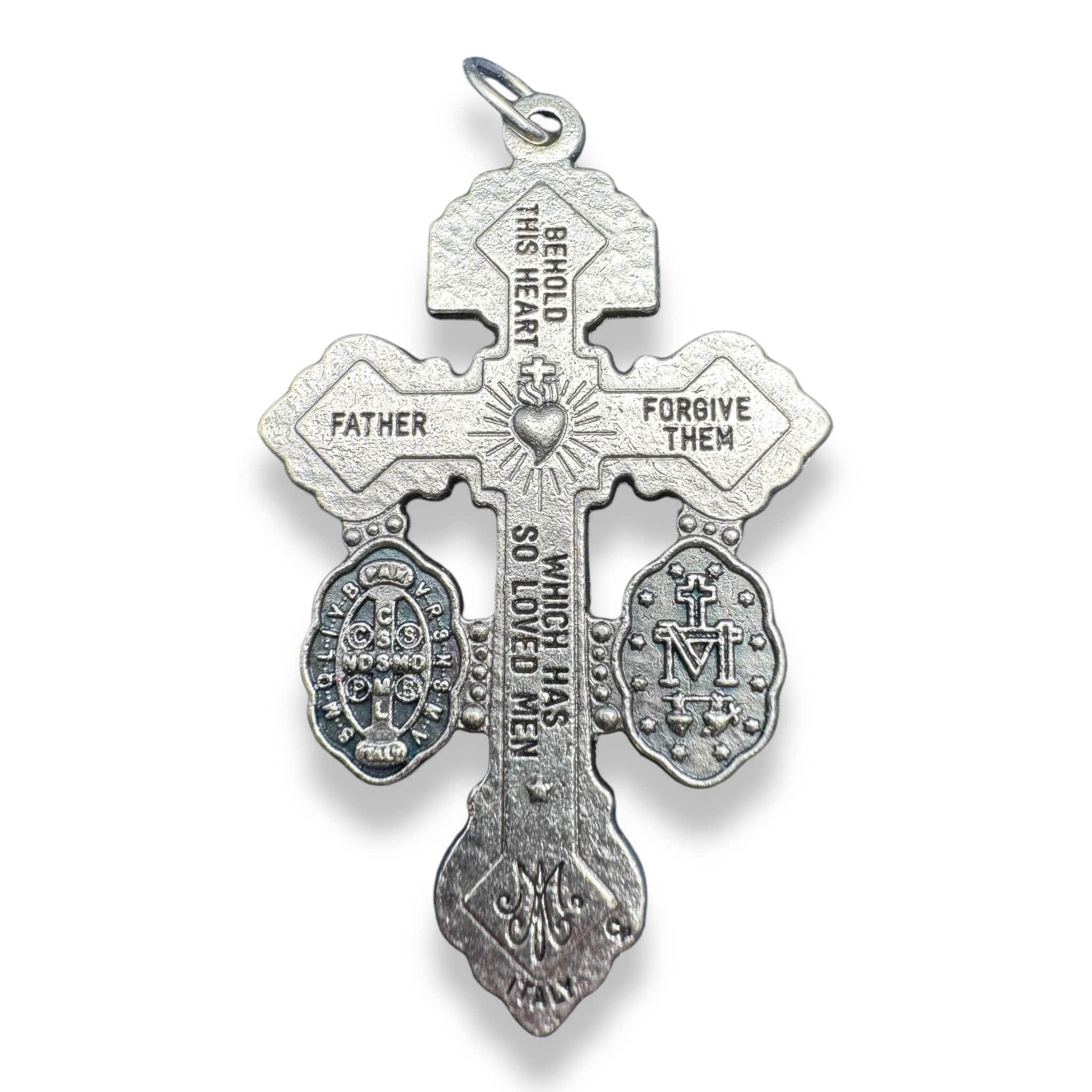 3-Way Pardon Indulgence Crucifix w/ St. Benedict & Miraculous