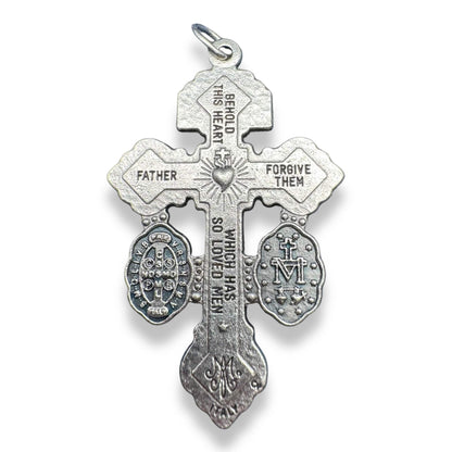 3-Way Pardon Indulgence Crucifix w/ St. Benedict & Miraculous Medals | Catholically