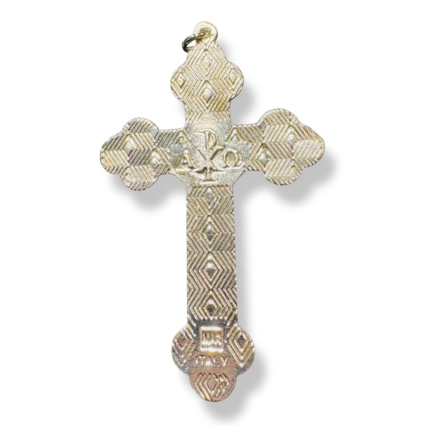 3" White Budded Pectoral Cross - Crucifix - Blessed By Pope - First Communion | Catholically