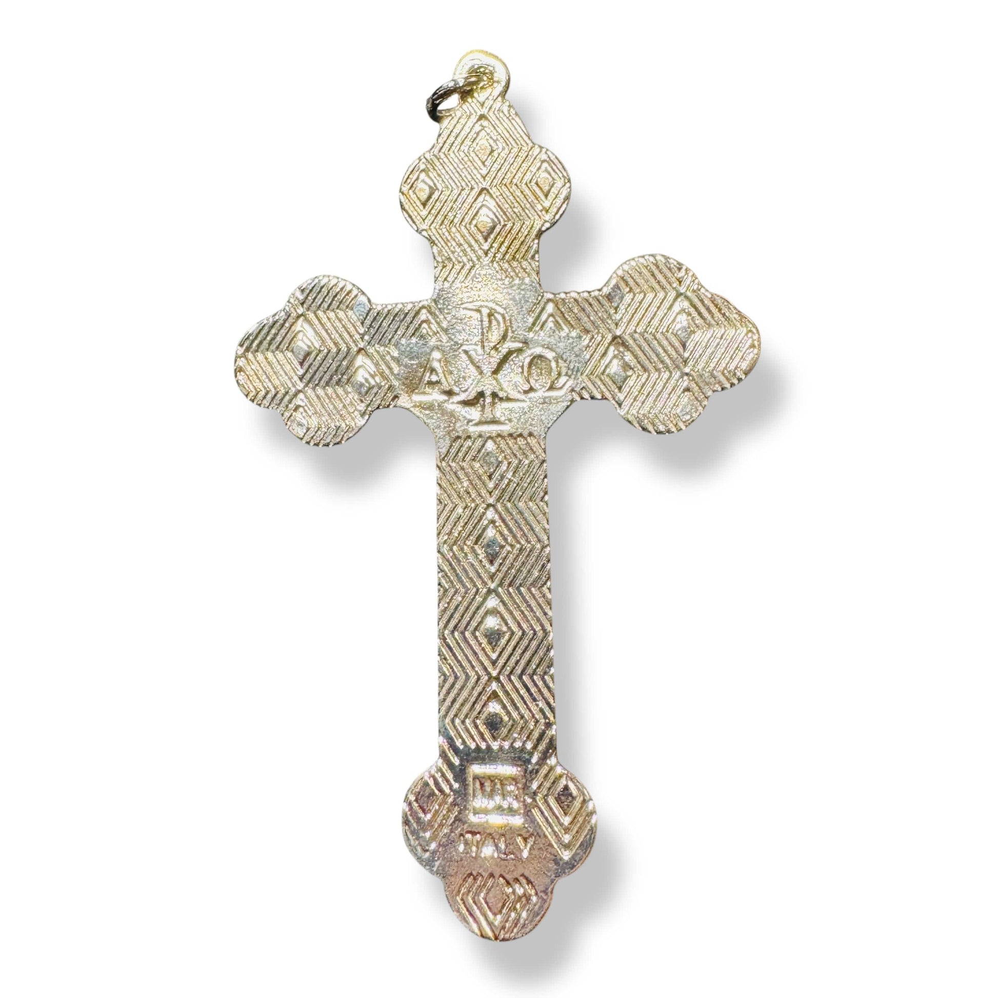 3" White Budded Pectoral Cross - Crucifix - Blessed By Pope - First Communion | Catholically
