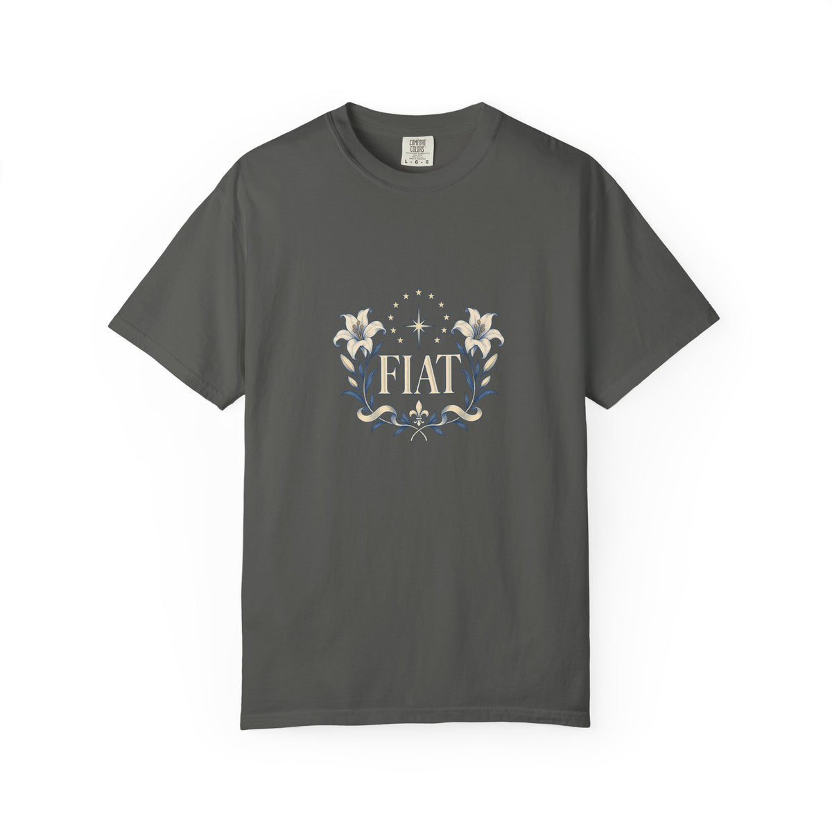 Camiseta unisex Fiat con lirios marianos | Camiseta católica de Nuestra Señora