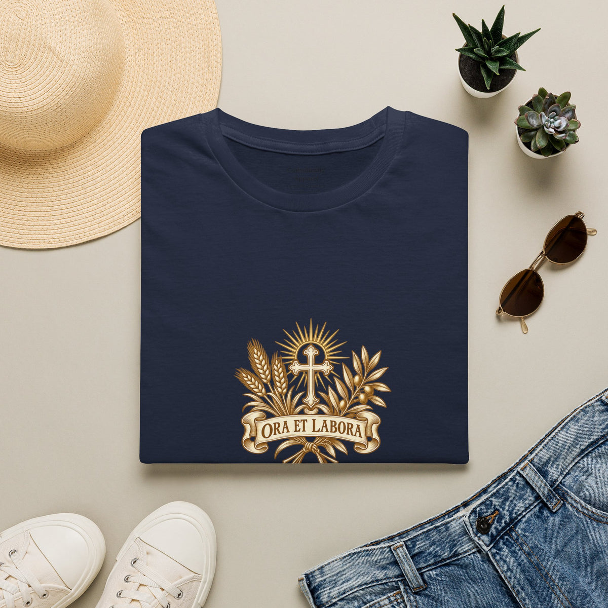 Ora et Labora Vintage Unisex T-Shirt | Benedictine Catholic Tee