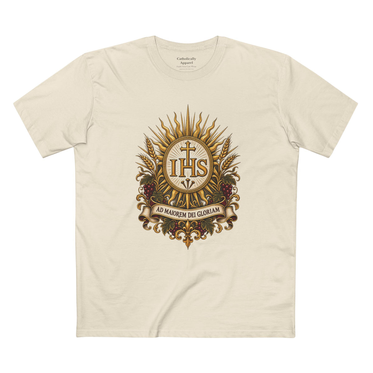 Ad Maiorem Dei Gloriam IHS Unisex-T-Shirt | Katholisches Jesuiten-T-Shirt