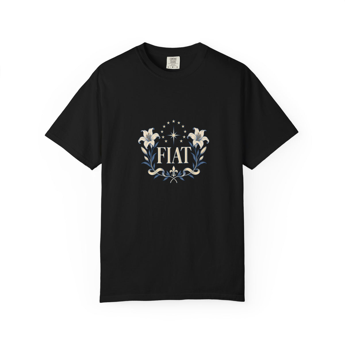Camiseta unisex Fiat con lirios marianos | Camiseta católica de Nuestra Señora