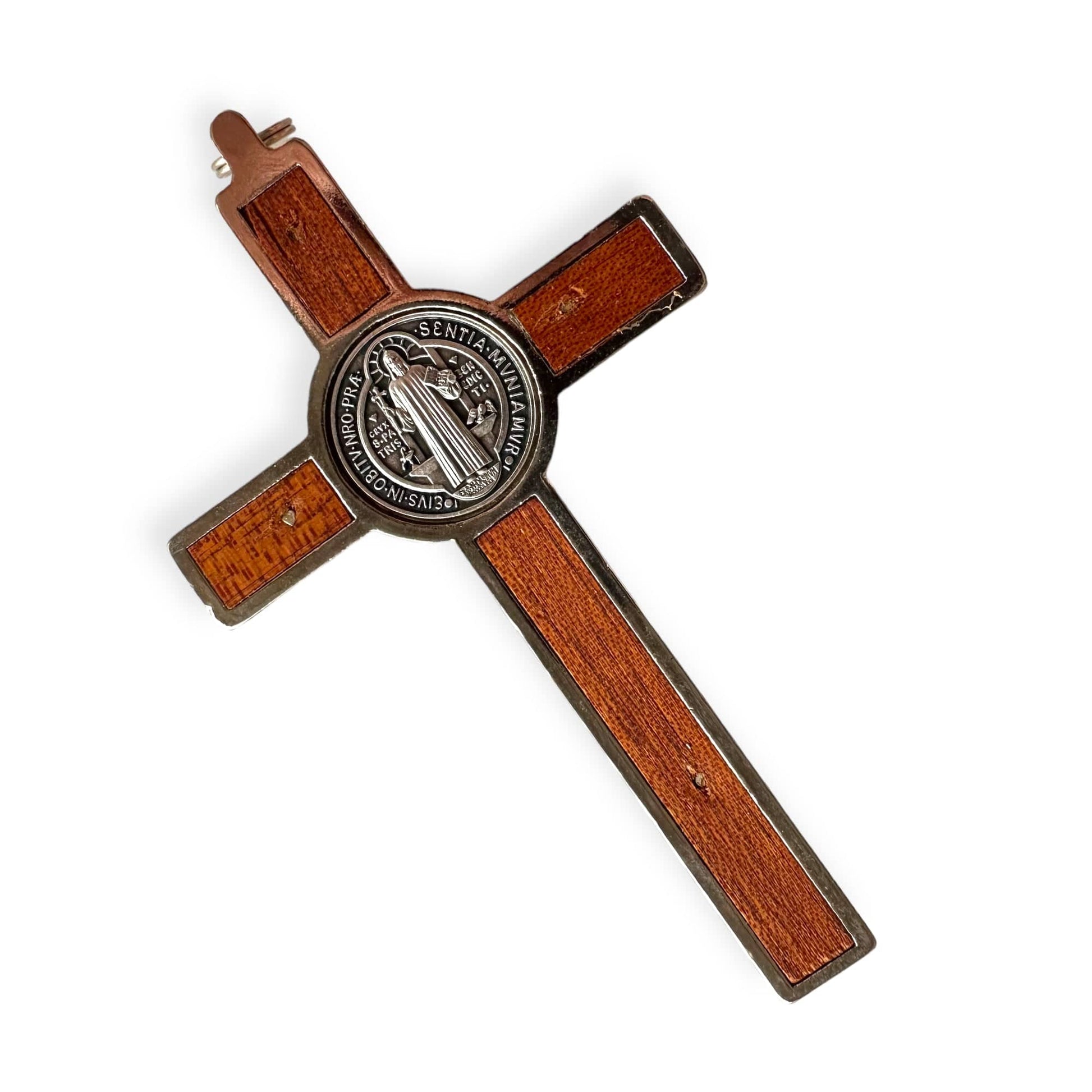 5" Wooden St. Benedict Wall Crucifix - Exorcism- Cross - Blessed By Pope | Catholically