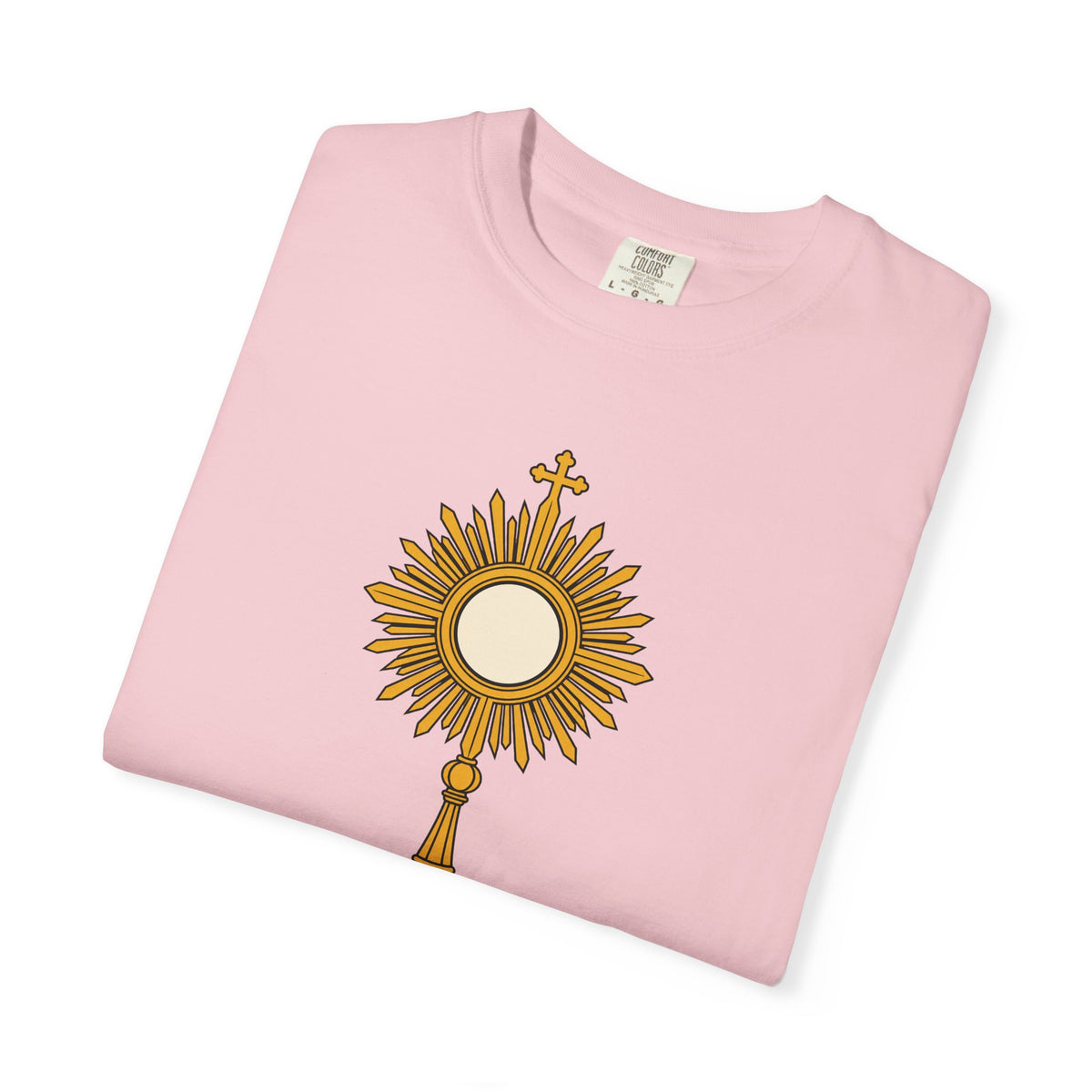Camiseta «La Eucaristía, fuente y cumbre», camiseta católica con custodia, camiseta de adoración, regalo para la Primera Comunión