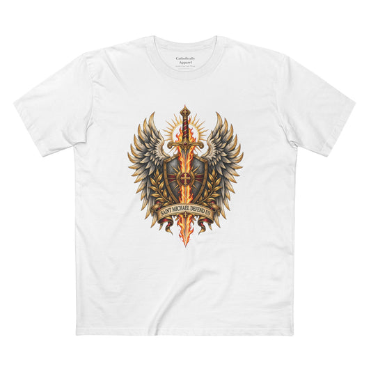 Saint Michael Defend Us Unisex T-Shirt | Catholic Archangel Tee