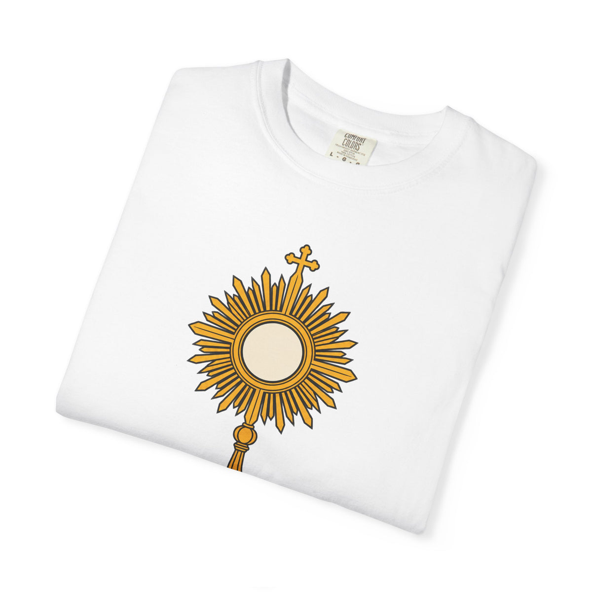 Camiseta «La Eucaristía, fuente y cumbre», camiseta católica con custodia, camiseta de adoración, regalo para la Primera Comunión