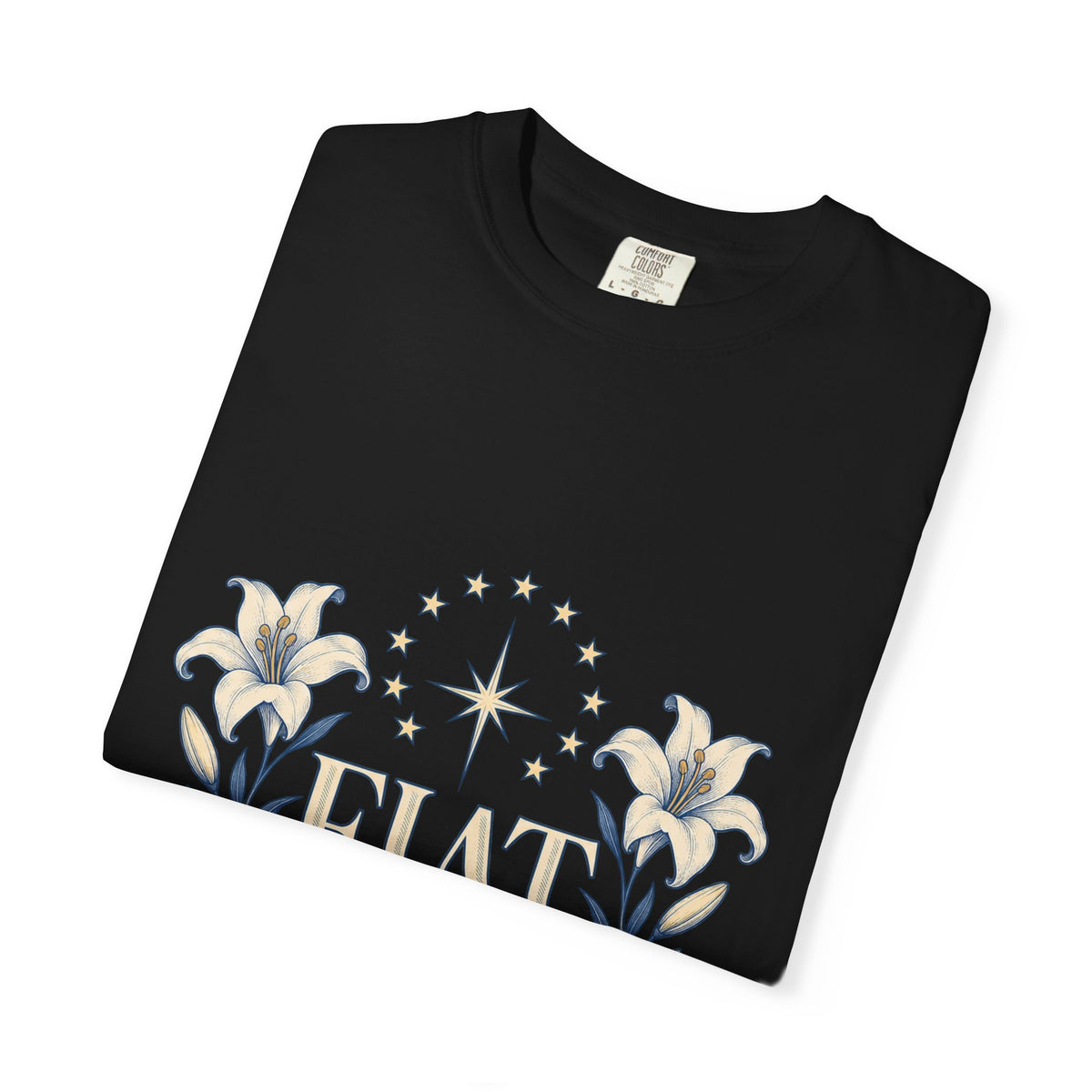 Camiseta unisex Fiat con lirios marianos | Camiseta católica de Nuestra Señora