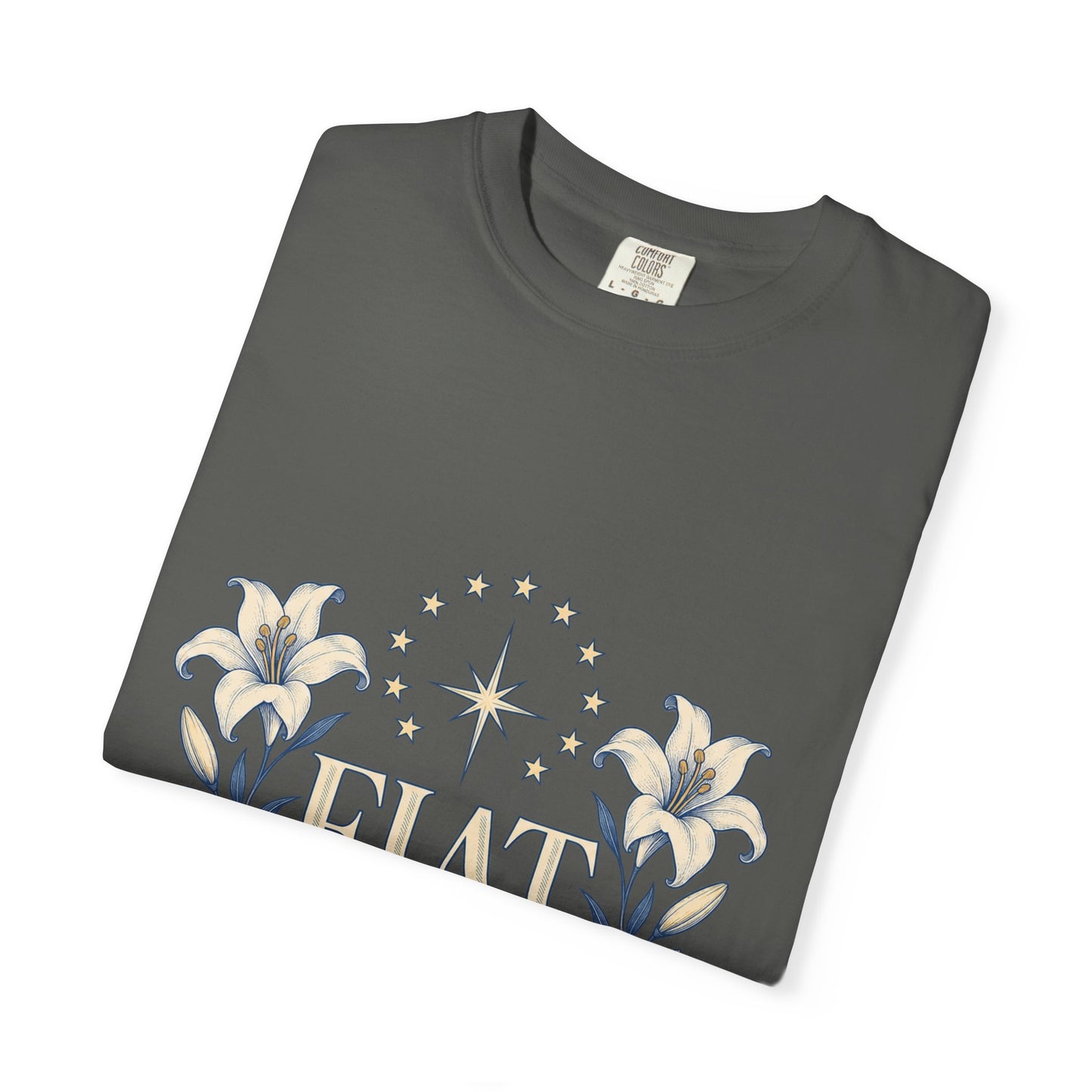 Camiseta unisex Fiat con lirios marianos | Camiseta católica de Nuestra Señora