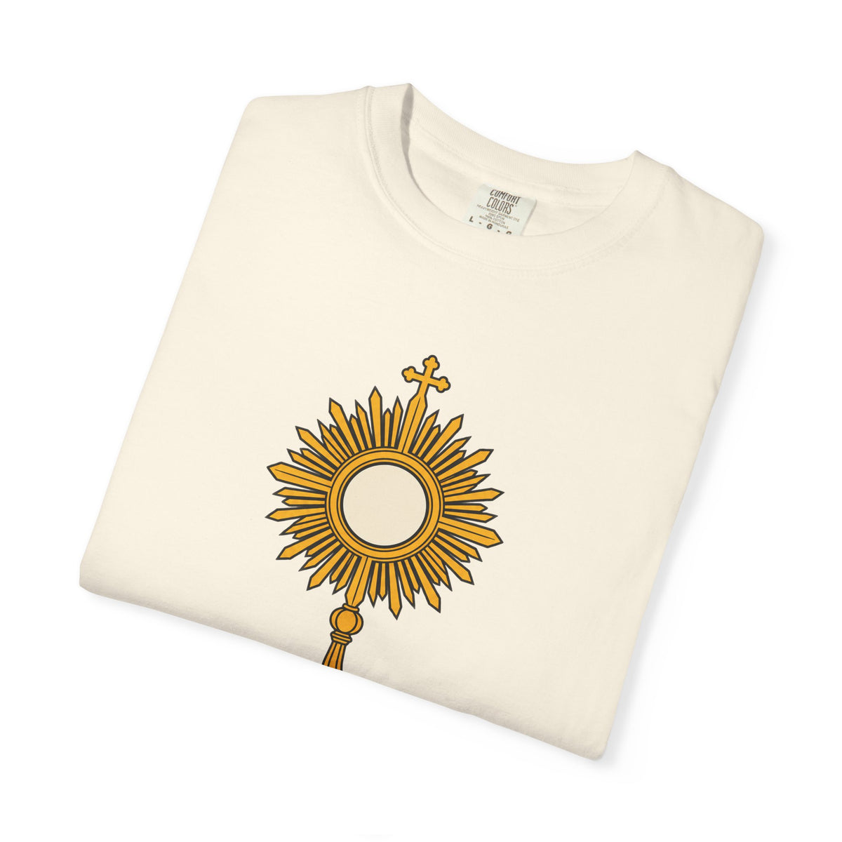 Camiseta «La Eucaristía, fuente y cumbre», camiseta católica con custodia, camiseta de adoración, regalo para la Primera Comunión