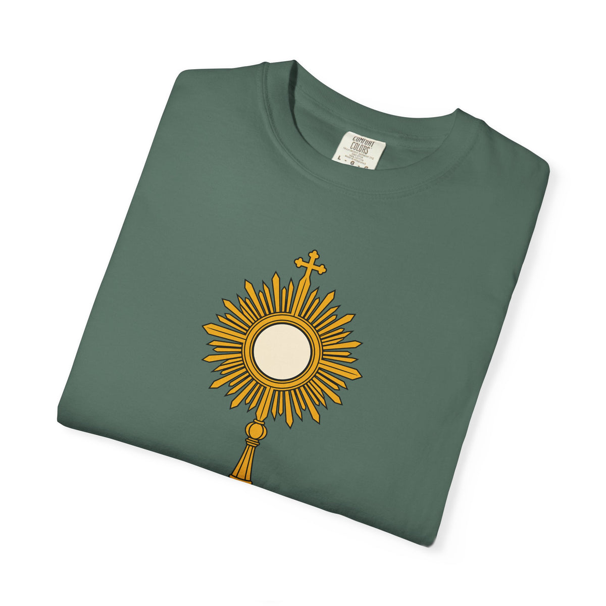 Camiseta «La Eucaristía, fuente y cumbre», camiseta católica con custodia, camiseta de adoración, regalo para la Primera Comunión