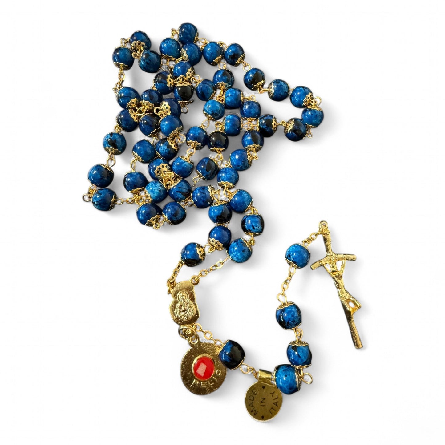 JPII Rosary - Blue Wood - Blessed by Pope Leo XIV