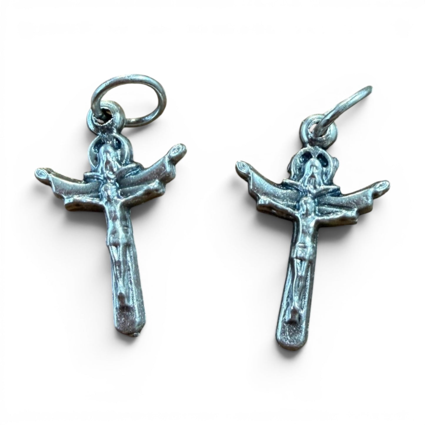 Juego de 2 pequeñas cruces de la Trinidad Tertium Millennium bendecidas por el Papa