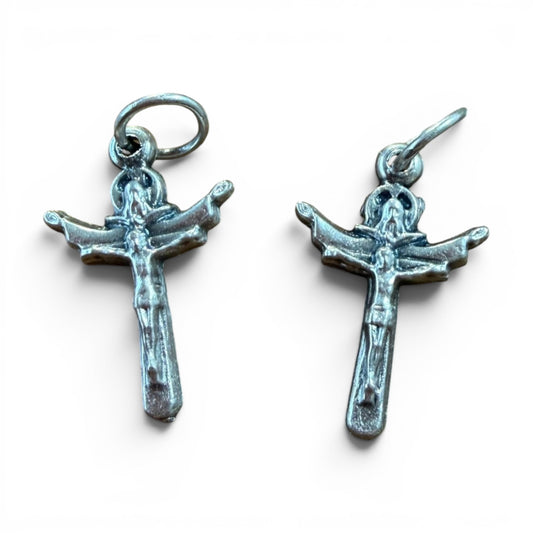 Juego de 2 pequeñas cruces de la Trinidad Tertium Millennium bendecidas por el Papa