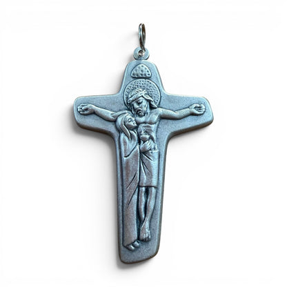 Cruz Pectoral de la Madre Dolorosa de 3" - Crucifijo - Bendecida por el Papa Bajo Solicitud