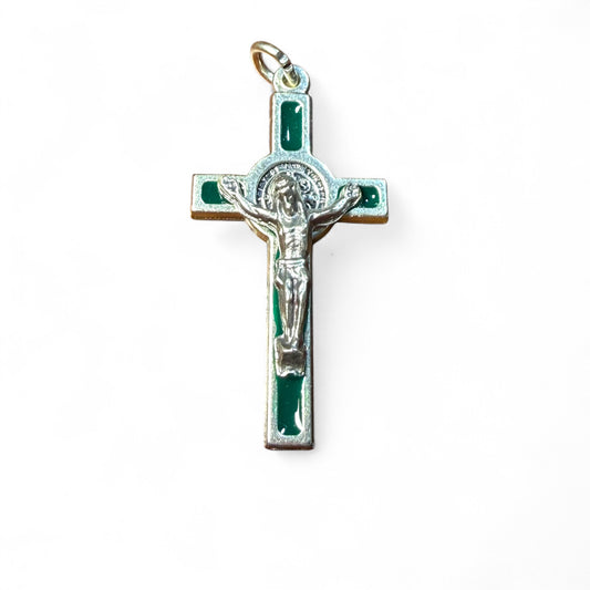 St.-Benedikt-Kreuz – grüner Emaille – gesegnet von Papst Leo XIV