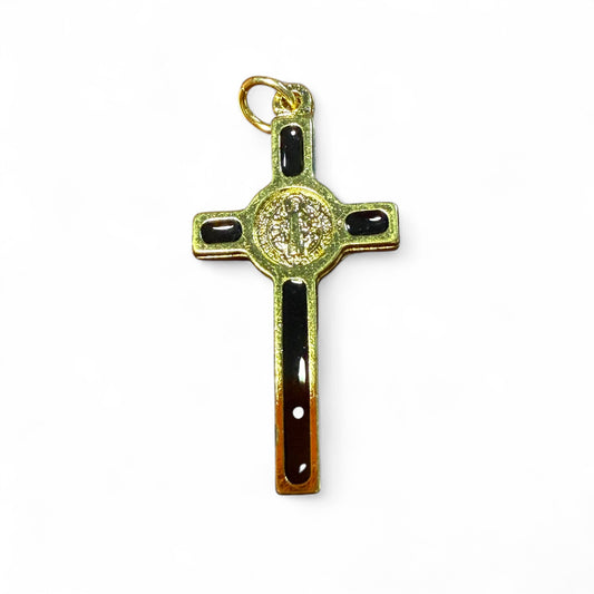 St. Benedikt Kreuz – Schwarzemail und Gold – Gesegnet von Papst Leo XIV
