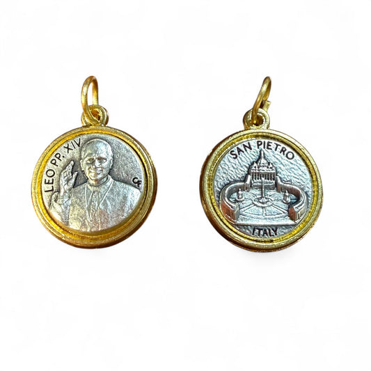 Pope Leo Medal - Gold Tone 1/2" - Blessed by Pope Leo XIV